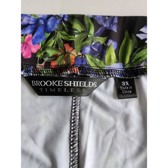 BROOKE SHIELDS‎ Timeless Flat Front Wide-Leg Pants Summer Bouquet 3X NEW A350165 - Picture 4 of 10